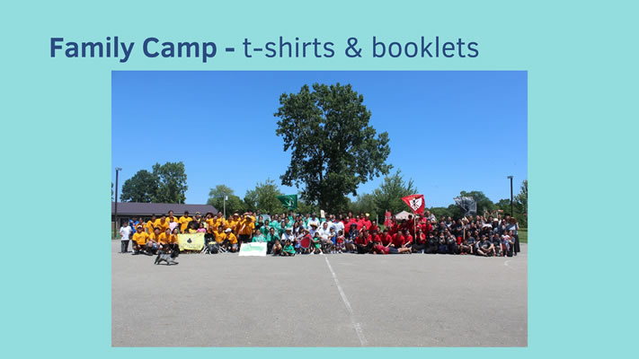 Family Camp T-shirts & booklets